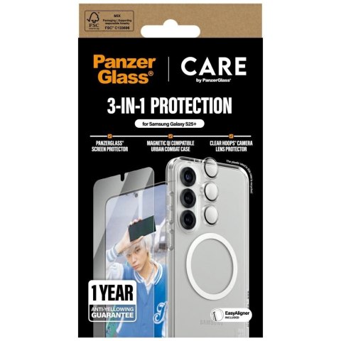 Zestaw ochronny CARE by PanzerGlass Flagship 3w1 Etui+Szkło+Lens do Samsung Galaxy S25+ Zestaw ochronny CARE by PanzerGlass Flagship 3w1 Etui+Szkło+Lens do Samsung Galaxy S25+