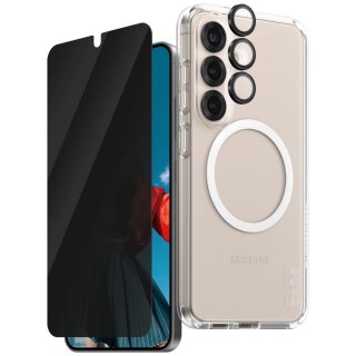 Zestaw ochronny CARE by PanzerGlass Flagship 3w1 Etui+Szkło Prywatyzujące+Lens do Samsung Galaxy S25