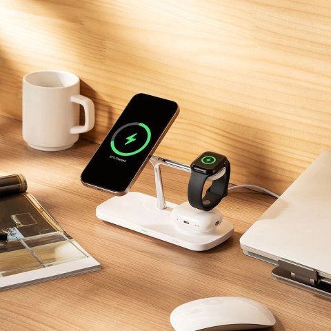 Bezprzewodowa ładowarka Ringke 3w1 QI2 MagSafe - biały Bezprzewodowa ładowarka Ringke 3w1 QI2 MagSafe - biały