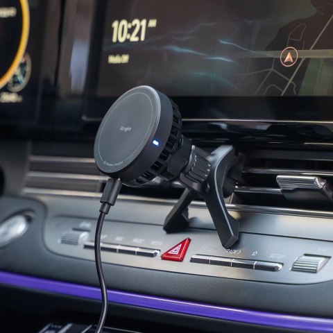 Bezprzewodowa ładowarka samochodowa Ringke Peltier QI2 MagSafe 15W do kratki nawiewu - czarny