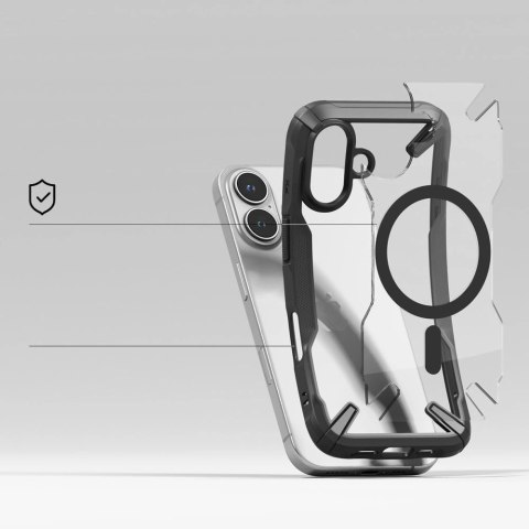 Etui Ringke Fusion X MagSafe na Iphone 16 - czarny Etui Ringke Fusion X MagSafe na Iphone 16 - czarny