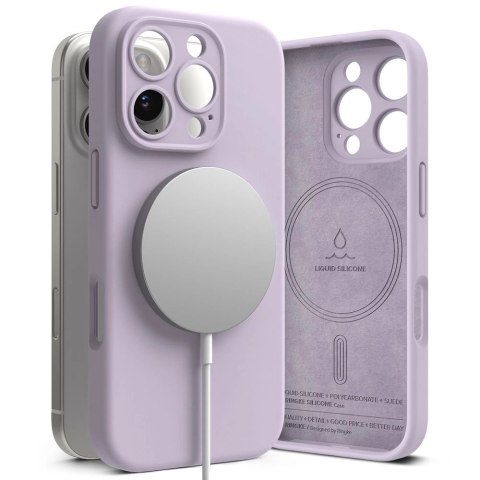 Etui Ringke Silicone MagSafe na iPhone 16 Pro - fioletowe