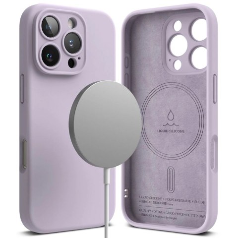 Etui Ringke Silicone MagSafe na iPhone 16 Pro - fioletowe