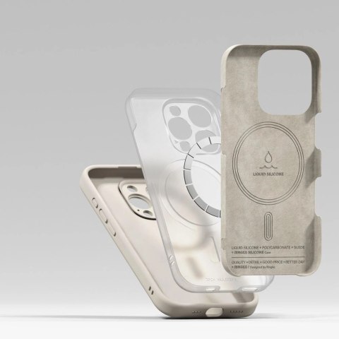 Etui Ringke Silicone MagSafe na iPhone 16 Pro max - beżowy Etui Ringke Silicone MagSafe na iPhone 16 Pro max - beżowy