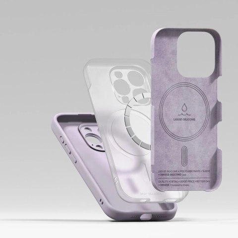 Etui Ringke Silicone MagSafe na iPhone 16 Pro max - fioletowy