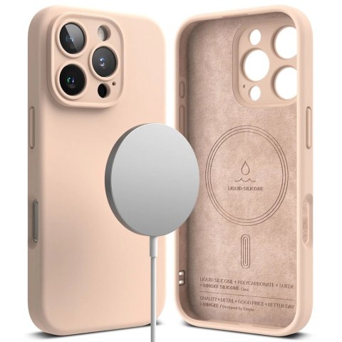 Etui Ringke Silicone MagSafe na iPhone 16 Pro max - różowy Etui Ringke Silicone MagSafe na iPhone 16 Pro max - różowy