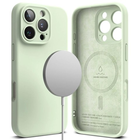 Etui Ringke Silicone MagSafe na iPhone 16 Pro max - zielony