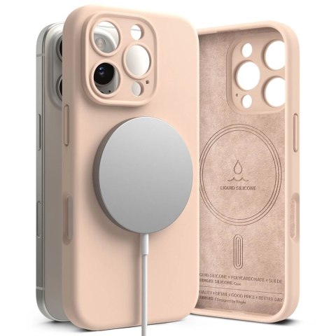 Etui Ringke Silicone MagSafe na iPhone 16 Pro - różowe Etui Ringke Silicone MagSafe na iPhone 16 Pro - różowe
