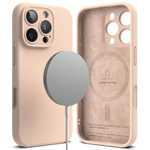 Etui Ringke Silicone MagSafe na iPhone 16 Pro - różowe Etui Ringke Silicone MagSafe na iPhone 16 Pro - różowe