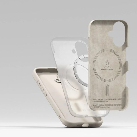 Etui Ringke Silicone MagSafe na iPhone 16 - beżowy