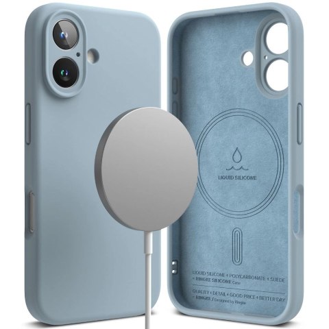 Etui Ringke Silicone MagSafe na iPhone 16 - niebieski