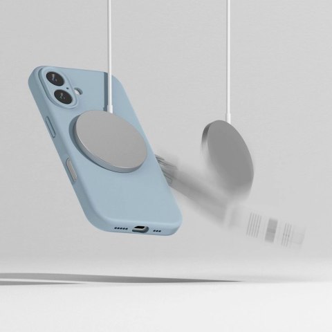 Etui Ringke Silicone MagSafe na iPhone 16 - niebieski