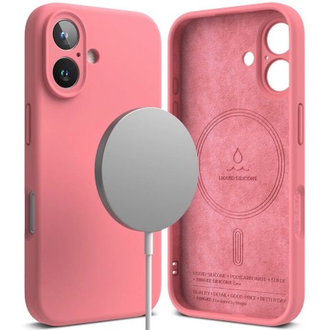 Etui Ringke Silicone MagSafe na iPhone 16 - różowy
