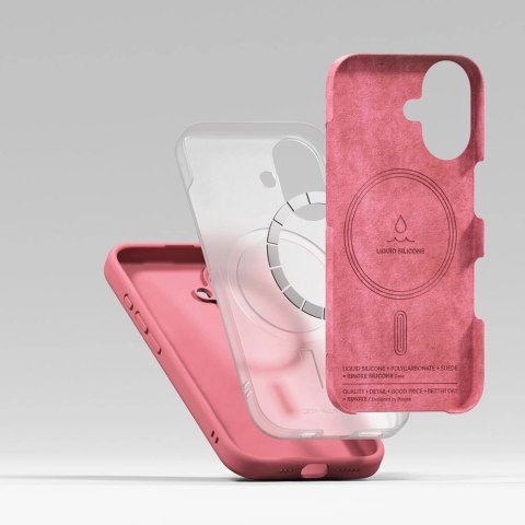 Etui Ringke Silicone MagSafe na iPhone 16 - różowy