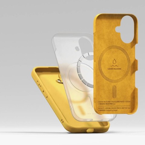 Etui Ringke Silicone MagSafe na iPhone 16 - zółty