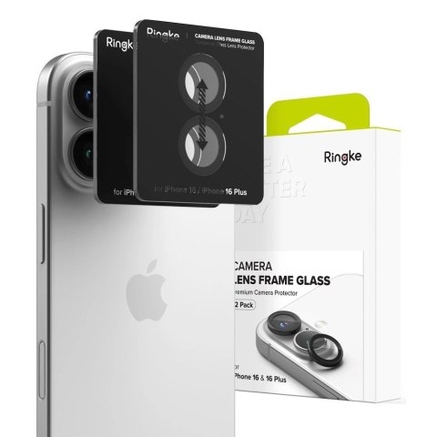 Ochronne nakładki Ringke Camera Frame Protector 2-pack na iPhone 16 / 16 Plus - czarny Ochronne nakładki Ringke Camera Frame Protector 2-pack na iPhone 16 / 16 Plus - czarny