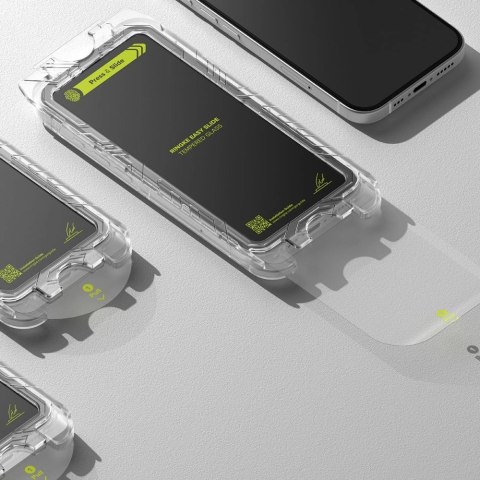 Szkło hartowane Ringke Easy Slide 2-pack z czarną ramką na iPhone 15 / 16