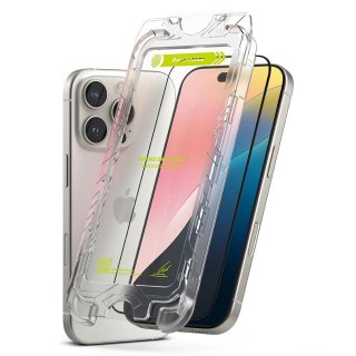 Szkło hartowane z czarną ramką Ringke Easy Slide 2-pack na iPhone 16 Pro Max