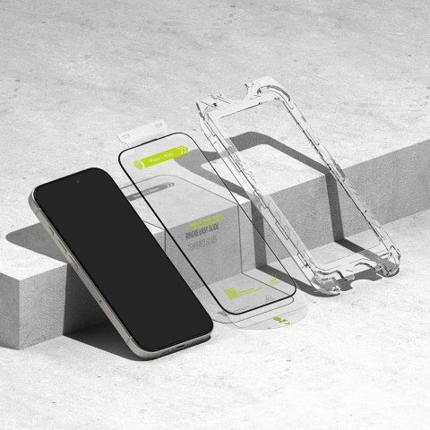 Szkło hartowane z czarną ramką Ringke Easy Slide 2-pack na iPhone 16 Pro Max Szkło hartowane z czarną ramką Ringke Easy Slide 2-pack na iPhone 16 Pro Max