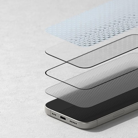 Szkło hartowane z czarną ramką Ringke Easy Slide 2-pack na iPhone 16 Pro Max Szkło hartowane z czarną ramką Ringke Easy Slide 2-pack na iPhone 16 Pro Max
