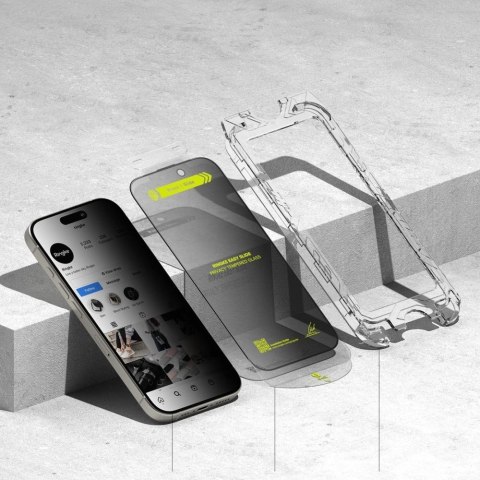 Szkło prywatyzujące Ringke Easy Slide 2-pack na iPhone 16 Pro Szkło prywatyzujące Ringke Easy Slide 2-pack na iPhone 16 Pro
