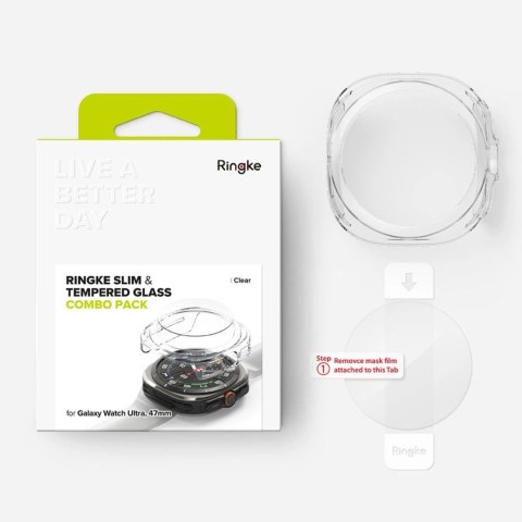 Zestaw etui+szkło Ringke Slim & Tempered Glass na Samsung Galaxy Watch Ultra 47 mm - przezroczyste Zestaw etui+szkło Ringke Slim & Tempered Glass na Samsung Galaxy Watch Ultra 47 mm - przezroczyste