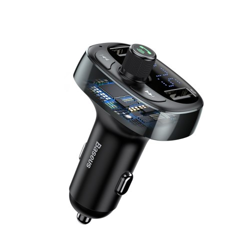 Baseus transmiter FM T Shaped S-09 Bluetooth MP3 ładowarka samochodowa czarna Baseus transmiter FM T Shaped S-09 Bluetooth MP3 ładowarka samochodowa czarna