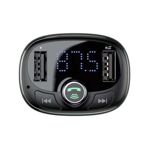 Baseus transmiter FM T Shaped S-09 Bluetooth MP3 ładowarka samochodowa czarna Baseus transmiter FM T Shaped S-09 Bluetooth MP3 ładowarka samochodowa czarna