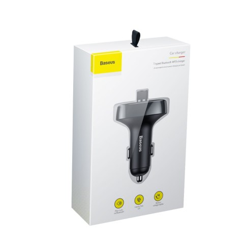 Baseus transmiter FM T Shaped S-09 Bluetooth MP3 ładowarka samochodowa czarna Baseus transmiter FM T Shaped S-09 Bluetooth MP3 ładowarka samochodowa czarna