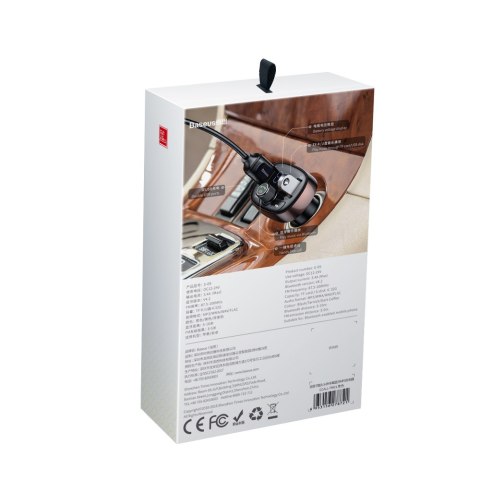 Baseus transmiter FM T Shaped S-09 Bluetooth MP3 ładowarka samochodowa czarna Baseus transmiter FM T Shaped S-09 Bluetooth MP3 ładowarka samochodowa czarna