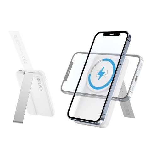 Forever stacja ładująca bezprzewodowa magnetyczna z power bankiem MACS-100 biała 5w1 Forever stacja ładująca bezprzewodowa magnetyczna z power bankiem MACS-100 biała 5w1