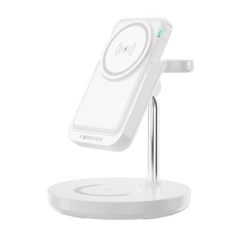 Forever stacja ładująca bezprzewodowa magnetyczna z power bankiem MACS-100 biała 5w1 Forever stacja ładująca bezprzewodowa magnetyczna z power bankiem MACS-100 biała 5w1
