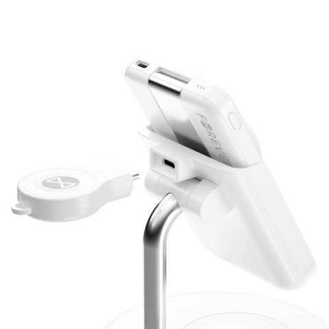 Forever stacja ładująca bezprzewodowa magnetyczna z power bankiem MACS-100 biała 5w1 Forever stacja ładująca bezprzewodowa magnetyczna z power bankiem MACS-100 biała 5w1