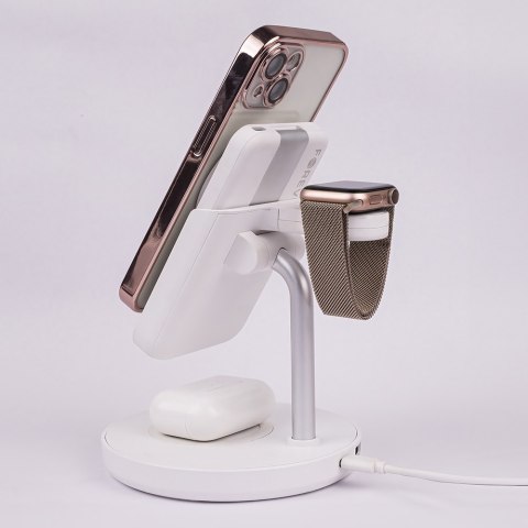 Forever stacja ładująca bezprzewodowa magnetyczna z power bankiem MACS-100 biała 5w1 Forever stacja ładująca bezprzewodowa magnetyczna z power bankiem MACS-100 biała 5w1