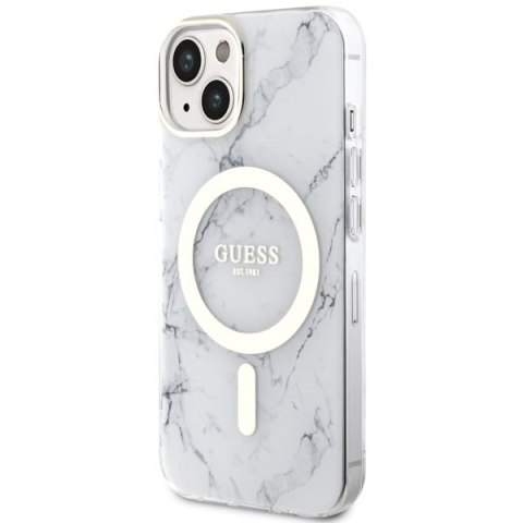 Guess nakładka do iPhone 14 6,1" GUHMP14SPCUMAH biała hard case Marble MagSafe Guess nakładka do iPhone 14 6,1" GUHMP14SPCUMAH biała hard case Marble MagSafe
