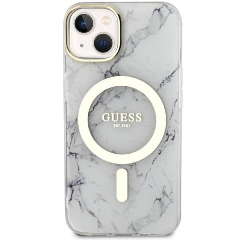 Guess nakładka do iPhone 14 6,1" GUHMP14SPCUMAH biała hard case Marble MagSafe Guess nakładka do iPhone 14 6,1" GUHMP14SPCUMAH biała hard case Marble MagSafe