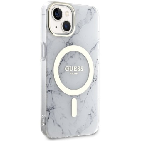 Guess nakładka do iPhone 14 6,1" GUHMP14SPCUMAH biała hard case Marble MagSafe Guess nakładka do iPhone 14 6,1" GUHMP14SPCUMAH biała hard case Marble MagSafe