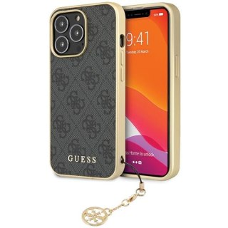 Guess nakładka do iPhone 14 Pro 6,7" GUHCP14XGF4GGR szara HC PU 4G Charm