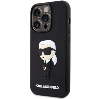 Karl Lagerfeld nakładka do iPhone 14 Pro 6,1" KLHCP14L3DRKINK czarna hardcase Rubber Ikonik 3D