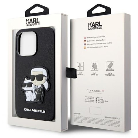 Karl Lagerfeld nakładka do iPhone 14 Pro 6,1" KLHCP14LSANKCPK czarna hardcase Saffiano Karl & Choupette Karl Lagerfeld nakładka do iPhone 14 Pro 6,1" KLHCP14LSANKCPK czarna hardcase Saffiano Karl & Choupette