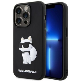 Karl Lagerfeld nakładka do iPhone 14 Pro Max 6,7" KLHCP14X3DRKHNK czarna hardcase Rubber Choupette 3D