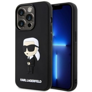 Karl Lagerfeld nakładka do iPhone 14 Pro Max 6,7" KLHCP14X3DRKINK czarna hardcase Rubber Ikonik 3D