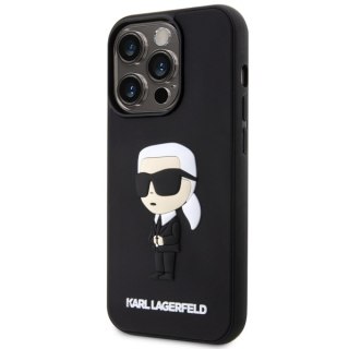 Karl Lagerfeld nakładka do iPhone 14 Pro Max 6,7" KLHCP14X3DRKINK czarna hardcase Rubber Ikonik 3D