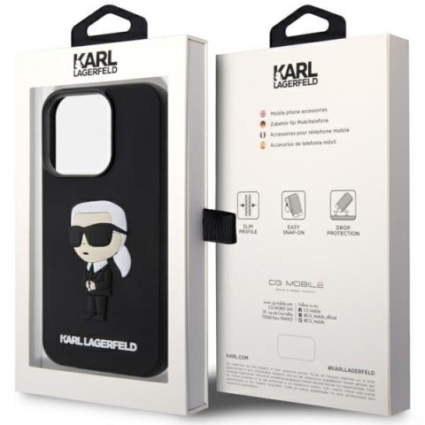 Karl Lagerfeld nakładka do iPhone 14 Pro Max 6,7" KLHCP14X3DRKINK czarna hardcase Rubber Ikonik 3D Karl Lagerfeld nakładka do iPhone 14 Pro Max 6,7" KLHCP14X3DRKINK czarna hardcase Rubber Ikonik 3D