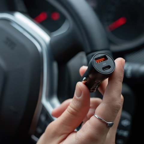 Maxlife ładowarka samochodowa PD QC MXCC-04 1x USB-C 1x USB 20W czarna + kabel USB-C - USB-C 60W Maxlife ładowarka samochodowa PD QC MXCC-04 1x USB-C 1x USB 20W czarna + kabel USB-C - USB-C 60W