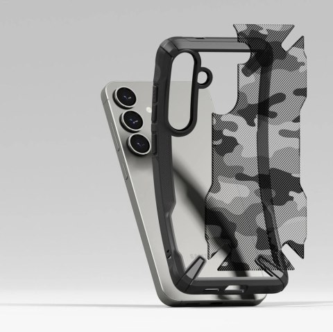 Etui Ringke Fusion X na Samsung Galaxy S25 - czarny camo