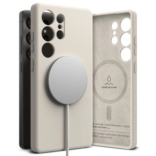 Etui Ringke Silicone MagSafe na Samsung Galaxy S25 Ultra - beżowy
