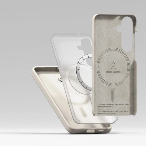 Etui Ringke Silicone MagSafe na Samsung Galaxy S25 - beżowy