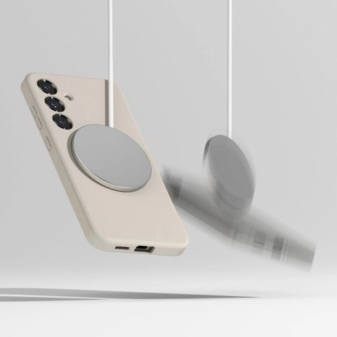 Etui Ringke Silicone MagSafe na Samsung Galaxy S25 - beżowy