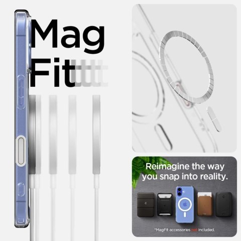 Etui Spigen Ultra Hybrid "T" MagSafe na iPhone 16 - białe Etui Spigen Ultra Hybrid "T" MagSafe na iPhone 16 - białe